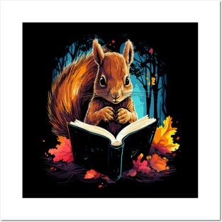 Squirrel Reads Book Posters and Art